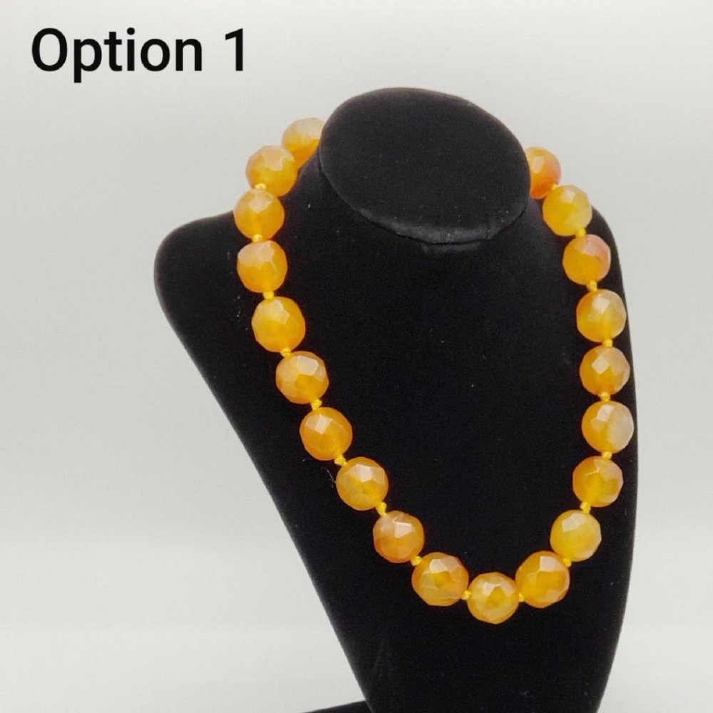 Round Faceted Agate Necklace